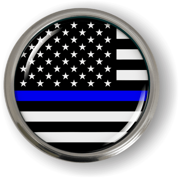 Thin Blue Line American Flag 3D Emblem